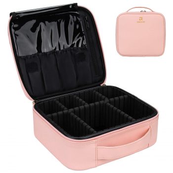 Relavel Travel Makeup Train Case Makeup Cosmetic Case Organizer