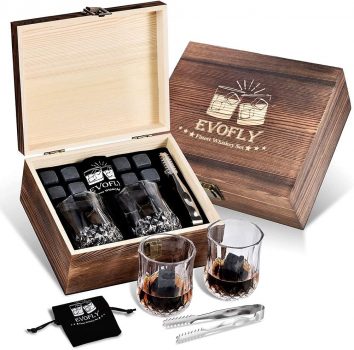 Whiskey Stones Set with Glasses